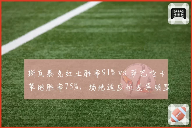 斯瓦泰克红土胜率91% vs 萨巴伦卡草地胜率75%，场地适应性差异明显